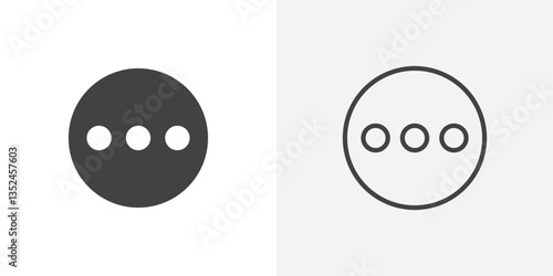 More icon vector set in black flat and line stroke style