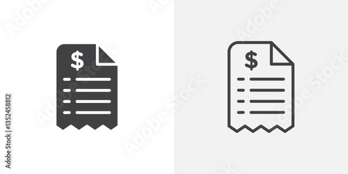 Receipt vector icon symbol. illustration sign collection.