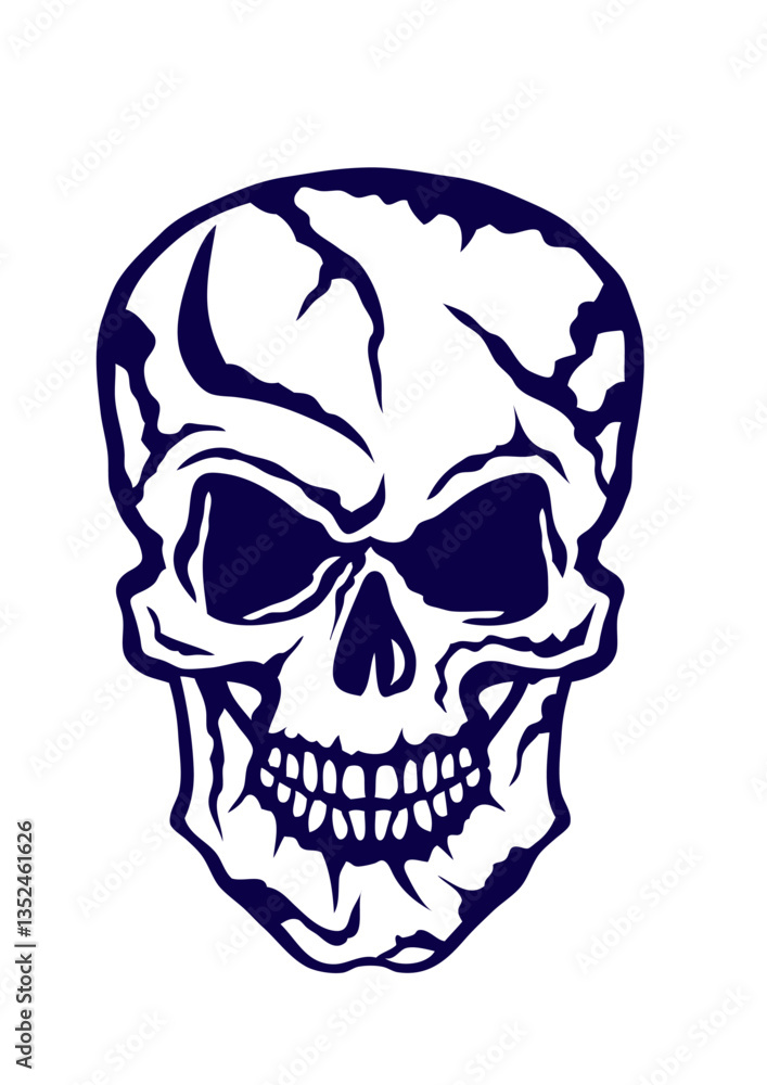 Fototapeta premium Tete de mort halloween crane dessin