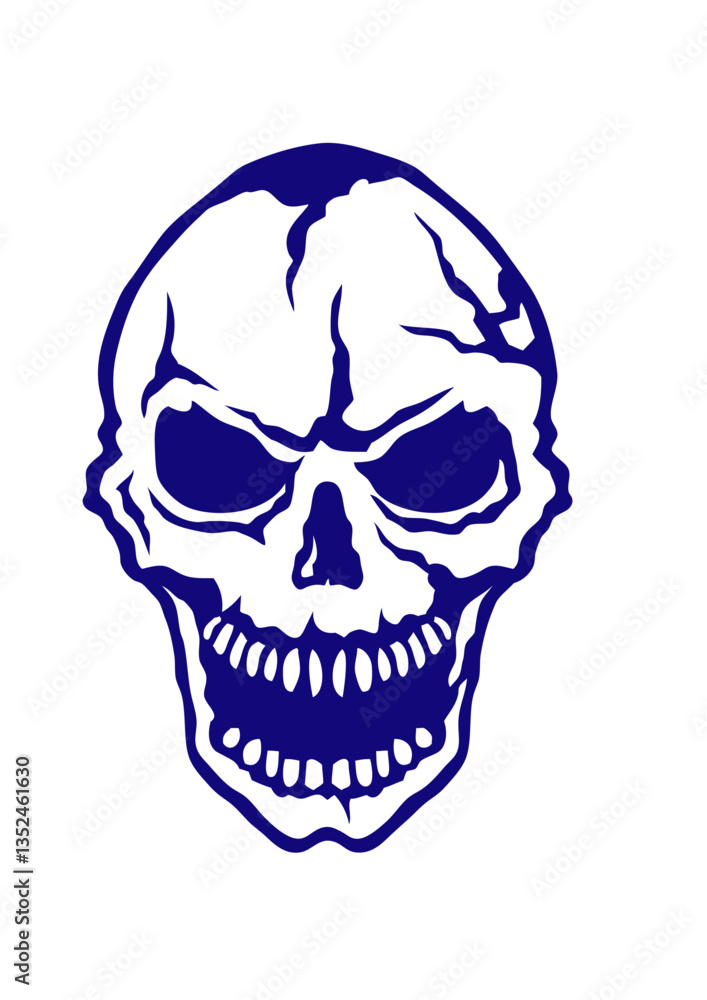 Obraz premium Tete de mort halloween crane dessin
