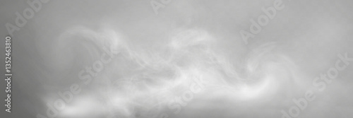 Realistic smoke on transparent background with soft swirling effect, misty fog, airy vapor, atmospheric haze, drifting smog, subtle steam, floating cloud, delicate fumes.
