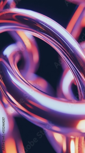 Wavy curved lines create a reflective and vibrant abstract design