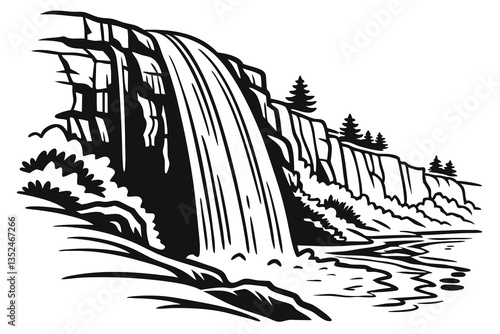 Nature?s Masterpiece Waterfall in the Caucasus