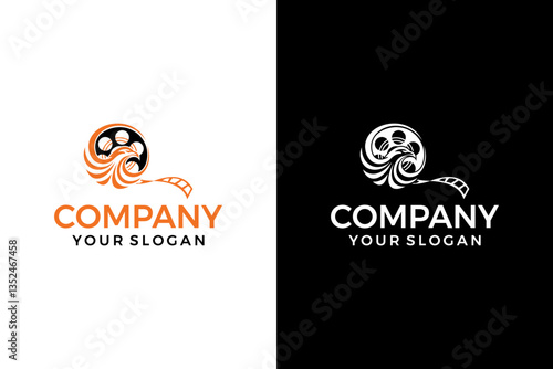 phoenix and movie cassette logo design inspiration.