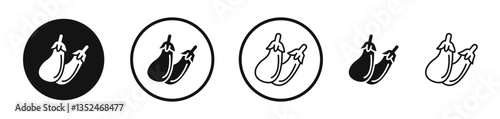 Aubergine icon set. vector icons for apps and website ui design