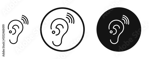 Assistive listening systems icon set. vector icons for apps and website ui design