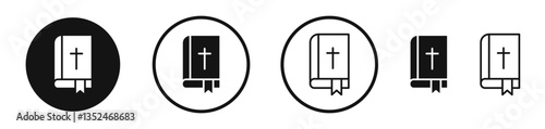 Bible icons symbol. Flat and line design style.