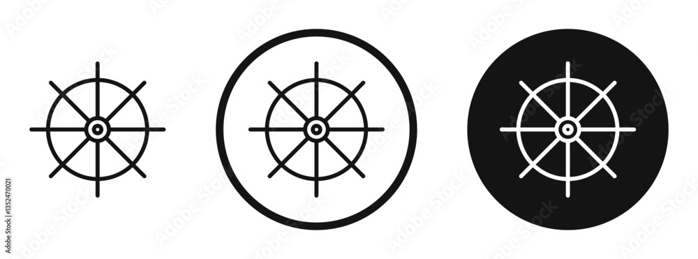 Dharmachakra icon set. vector icons for apps and website ui design Dharmachakra icon set. vector icons for apps and website ui design
