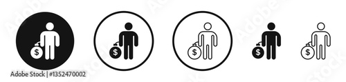 Debt icon set. vector icons for apps and website ui design