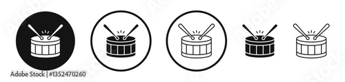 Drum icon set. vector icons for apps and website ui design