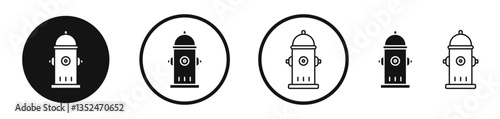 Fire hydrant icons symbol. Flat and line design style.