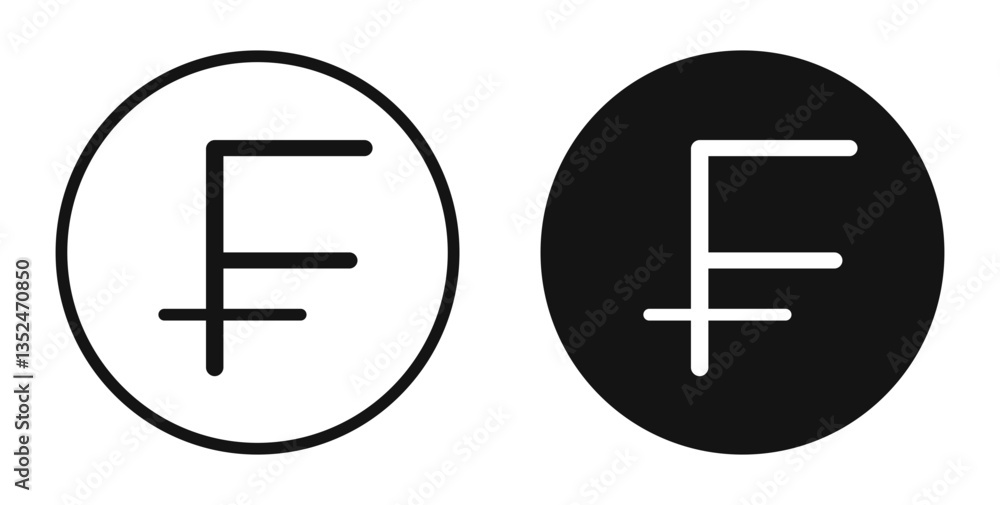Franc sign icon set. vector icons for apps and website ui design Franc sign icon set. vector icons for apps and website ui design