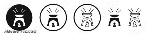 Fondue pot icon set. vector icons for apps and website ui design