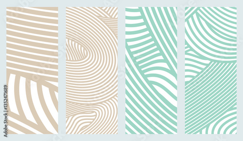 Collection Abstract irregular multi color striped lines textured background design bundle. for clothes, fabric, cover, background, invitations, X banner and others