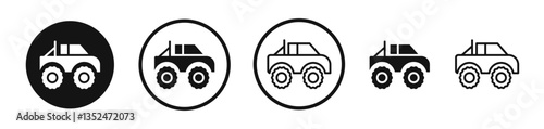 Monster truck icon set. vector icons for apps and website ui design