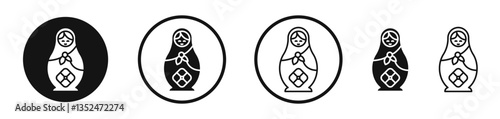 Nesting dolls icon set. vector icons for apps and website ui design