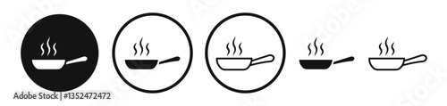 Pan frying icon set. vector icons for apps and website ui design