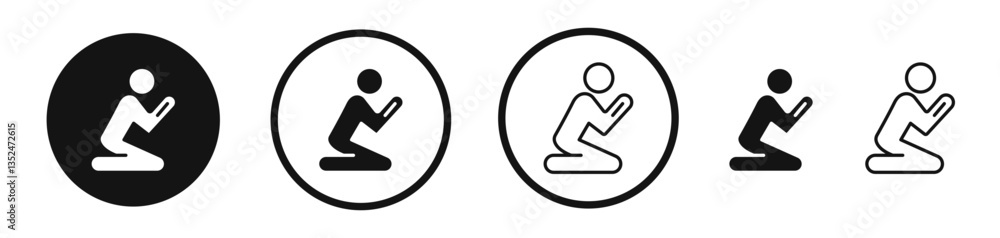 Person Praying icon set. vector icons for apps and website ui design Person Praying icon set. vector icons for apps and website ui design