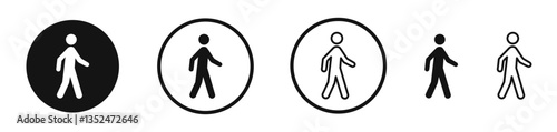 Person walking icon set. vector icons for apps and website ui design