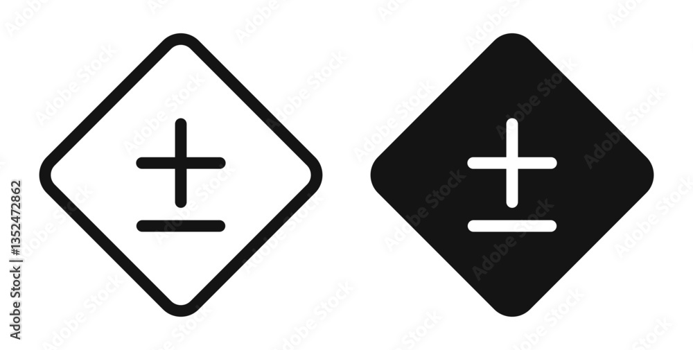 Fototapeta premium Plus minus icon set. vector icons for apps and website ui design