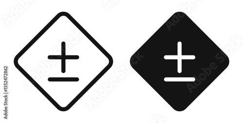 Plus minus icon set. vector icons for apps and website ui design