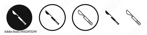 Scalpel icons symbol. Flat and line design style.