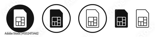 Sim card icon set. vector icons for apps and website ui design