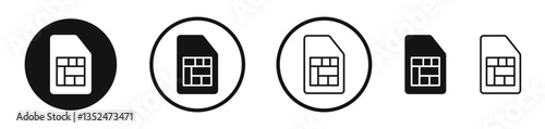 Sim card icon set. vector icons for apps and website ui design