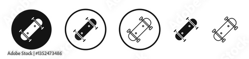 Skateboard icon set. vector icons for apps and website ui design