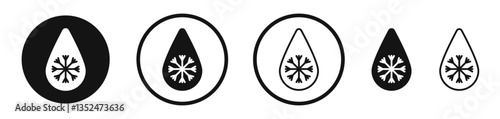 Snowflake droplets icon set. vector icons for apps and website ui design