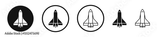 Space shuttle icon set. vector icons for apps and website ui design
