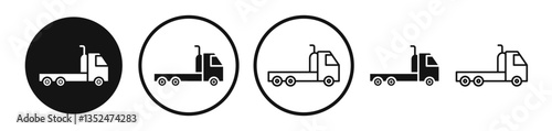 Truck container empty icon set. vector icons for apps and website ui design