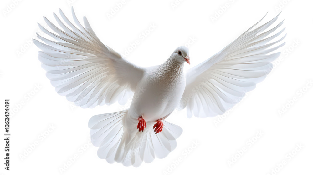 Obraz premium White Dove in Flight, Symbol of Peace