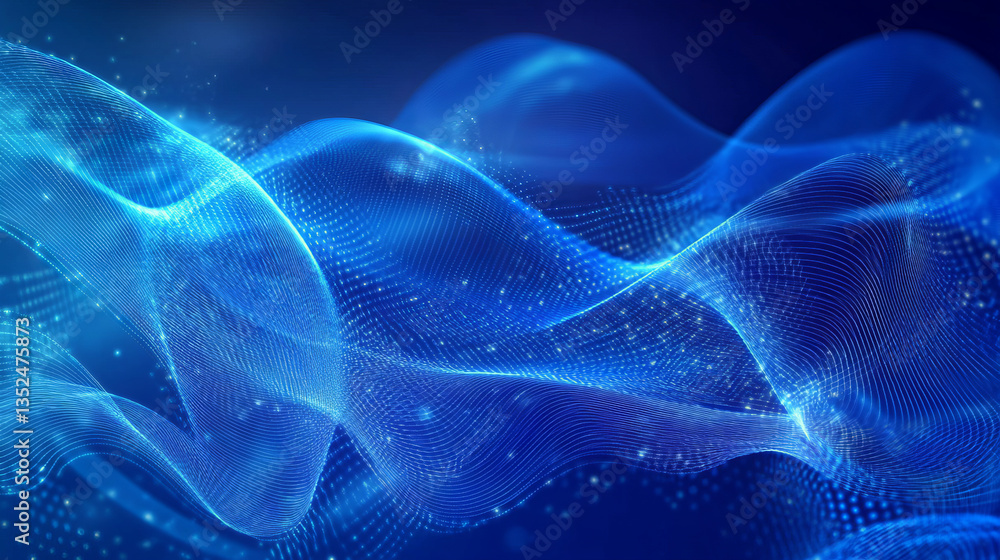 Blue color waves particle and geometric abstract background design. vector illustration Blue color waves particle and geometric abstract background design. vector illustration