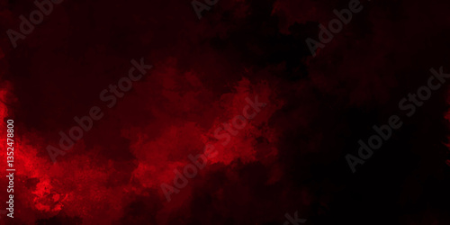Abstract grunge red and black powder explosion cloud on black background. dark red smoke Like cloud wave effect on black. dark fire flame grunge texture background. toned fiery red sky. 