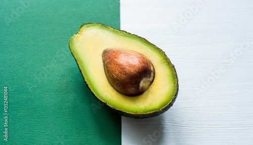 Creative Avocado Layout on White and Green Background