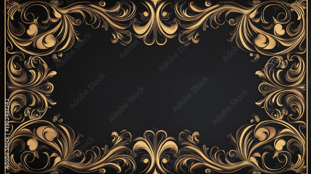 Set of hand drawn elegant swirly ornamental borders and frame elements