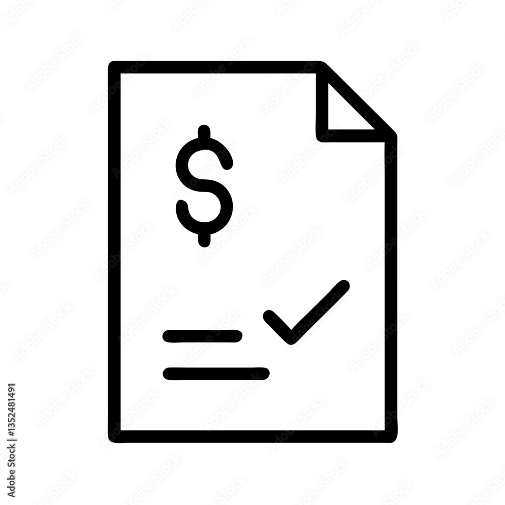 invoice icon with dollar symbol and checkmark - flat stroke design for apps and websites
invoice icon with dollar symbol and checkmark - flat stroke design for apps and websites