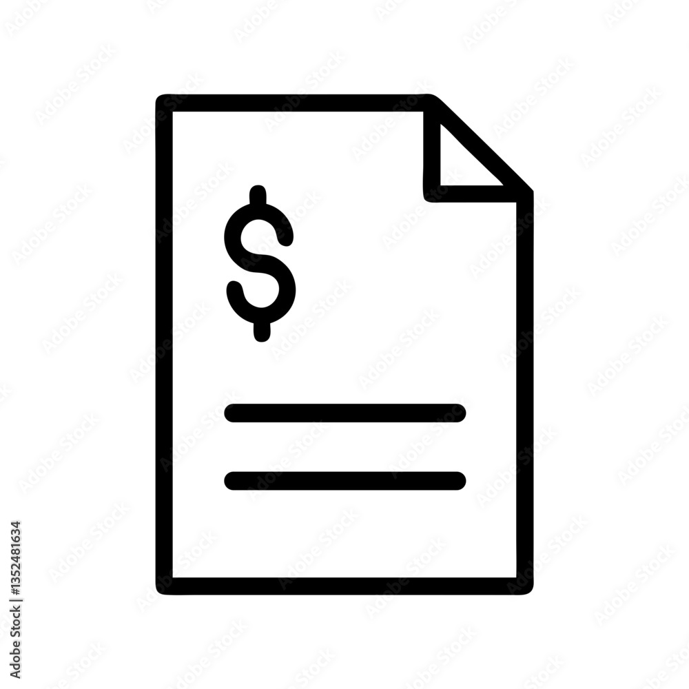financial document icon with dollar symbol - flat stroke icon for apps and websites
financial document icon with dollar symbol - flat stroke icon for apps and websites