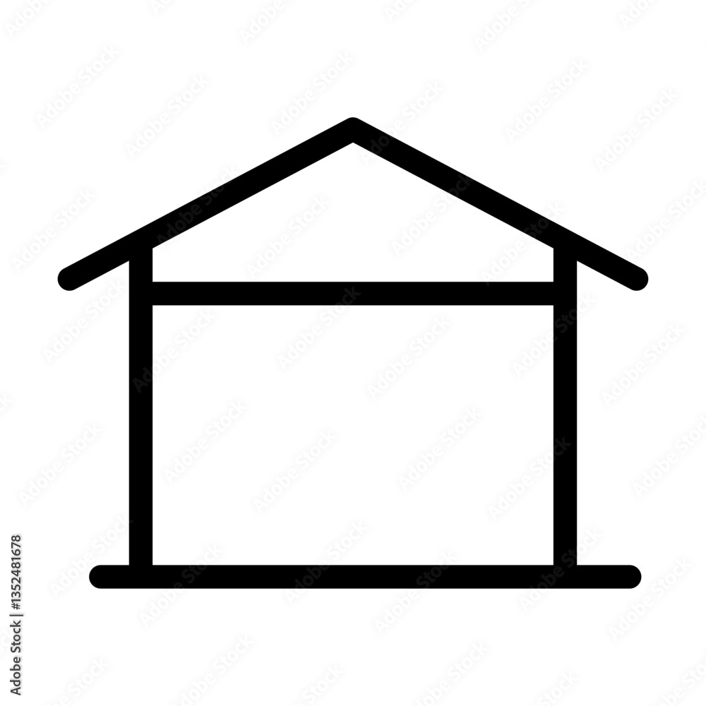 house structure icon with triangular roof - flat stroke design for architectural and digital applications
house structure icon with triangular roof - flat stroke design for architectural and digital applications