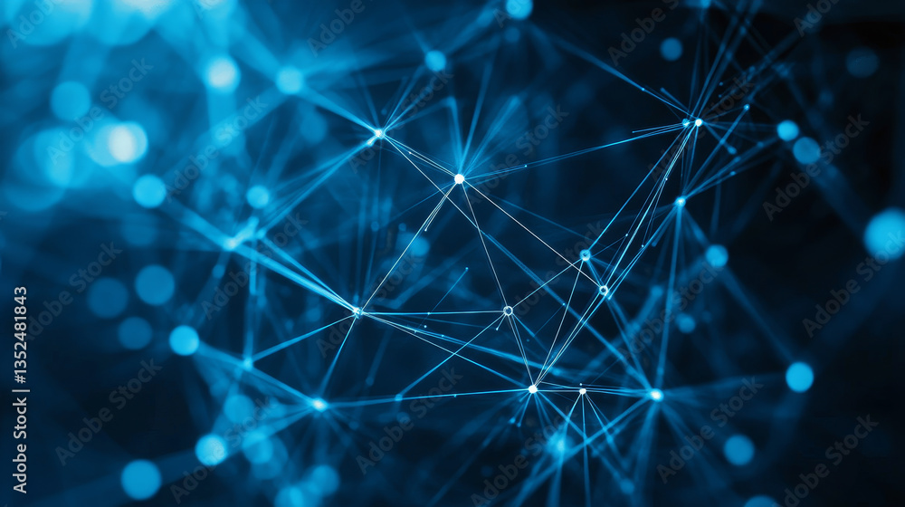 Technology network and blockchain connections background concept, Blue abstract background digital line and dots connect, Digital cyberspace background 3d rendering Technology network and blockchain connections background concept, Blue abstract background digital line and dots connect, Digital cyberspace background 3d rendering