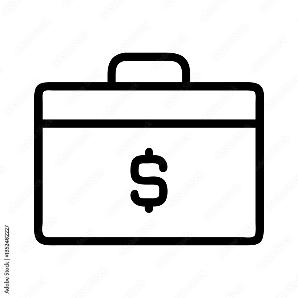briefcase with dollar sign representing business, financial transactions, wealth management, and corporate success flat stroke icon for apps and websites
briefcase with dollar sign representing business, financial transactions, wealth management, and corporate success flat stroke icon for apps and websites
