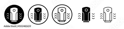 Air purifier icons symbol. Flat and line design style.