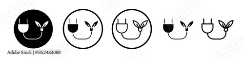 Biomass energy icons symbol. Flat and line design style.