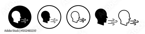 Breath icons symbol. Flat and line design style.