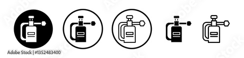 Camping gas icons symbol. Flat and line design style.