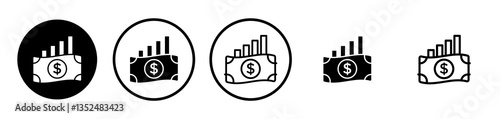 capital gain icons symbol. Flat and line design style.