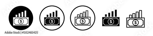 capital gain icons symbol. Flat and line design style.