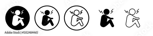 Depression icons symbol. Flat and line design style.