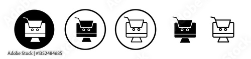 E commerce platform icons symbol. Flat and line design style.
